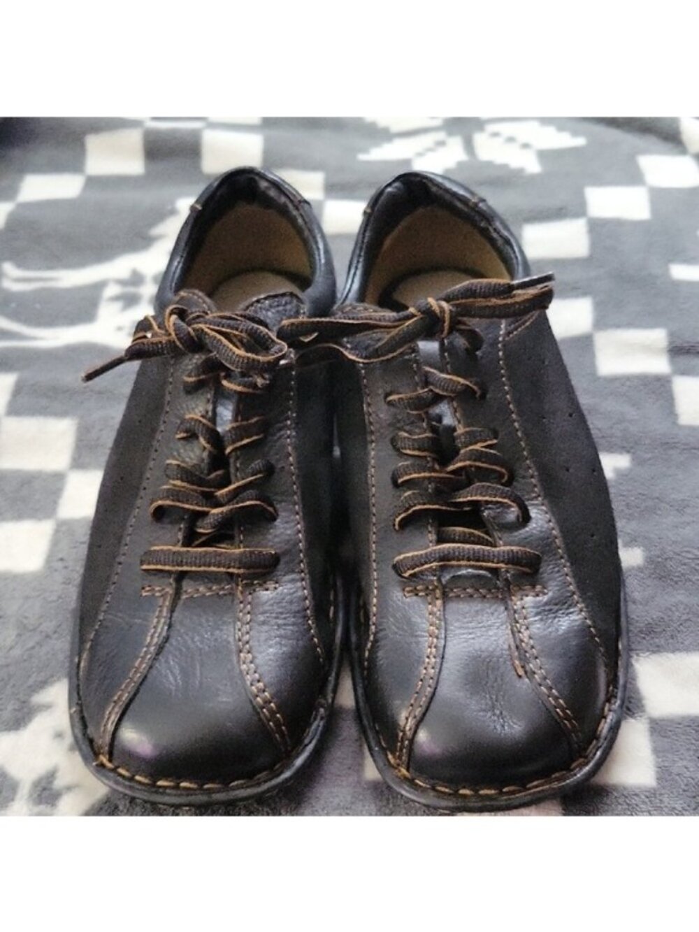 Børn Men’s Black Leather Lace-Up Casual Comfort Shoes W31015 | Size 10 (EU 42)